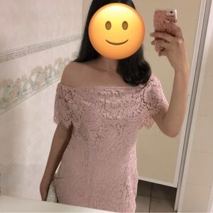 Blush/Mauve ASOS MIDI Lace Dress